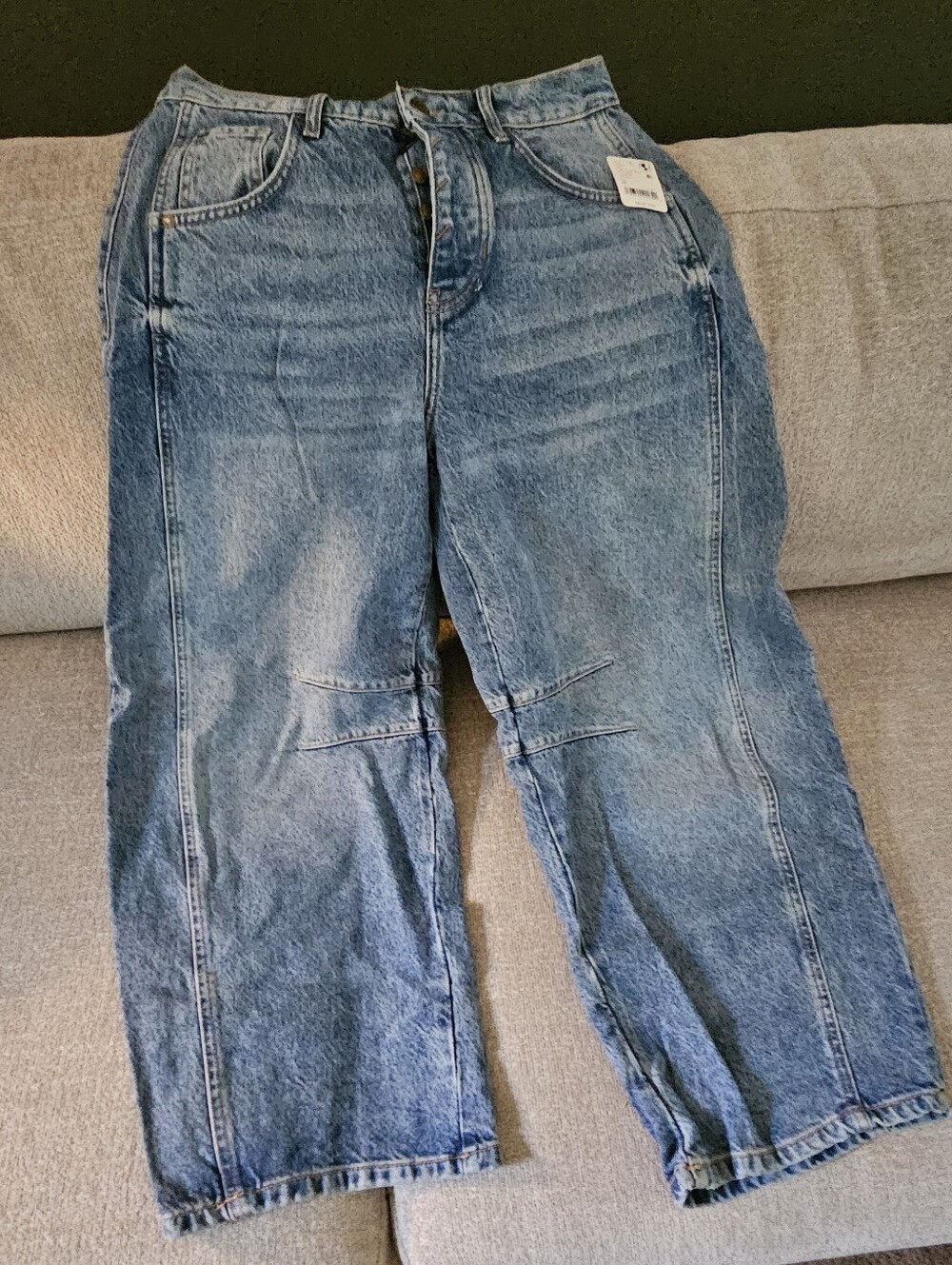 Free People High-Rise Relaxed Fit Blue Denim Jeans
